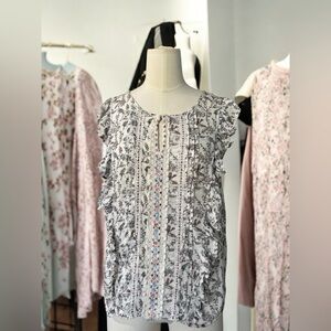 RANNA GiLL Anthropologie Faye Floral Top Multicolor Flowers, Tank Size Small